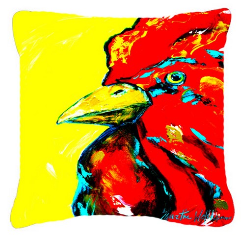 Rooster Big Head Canvas Fabric Decorative Pillow