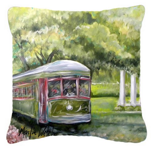 Streetcar Next Stop Audubon Park Canvas Fabric Decorative Pillow