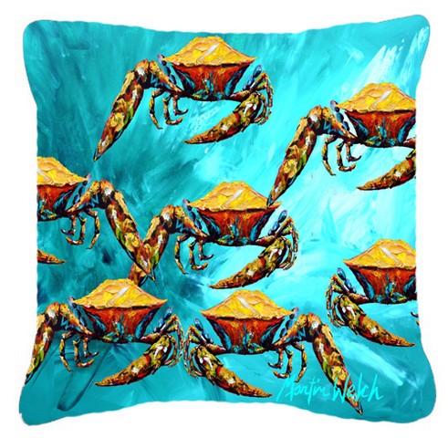 Crab Lotta Crabs Canvas Fabric Decorative Pillow