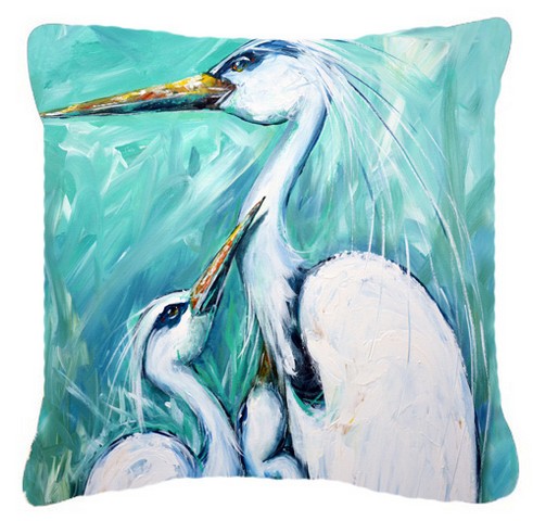 Mothers Love Egret Canvas Fabric Decorative Pillow