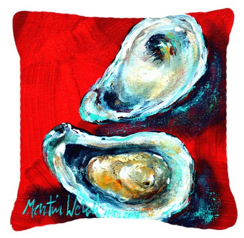 Open Up Oyster Canvas Fabric Decorative Pillow
