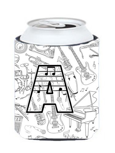 CJ2007-ACC Letter A Musical Note Letters Can & Bottle Hugger