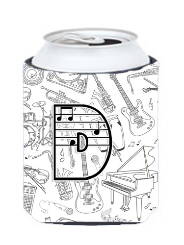 CJ2007-DCC Letter D Musical Note Letters Can & Bottle Hugger