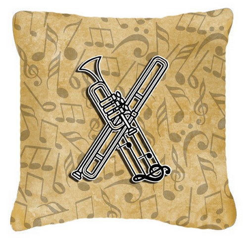 Letter X Musical Instrument Alphabet Canvas Fabric Decorative Pillow