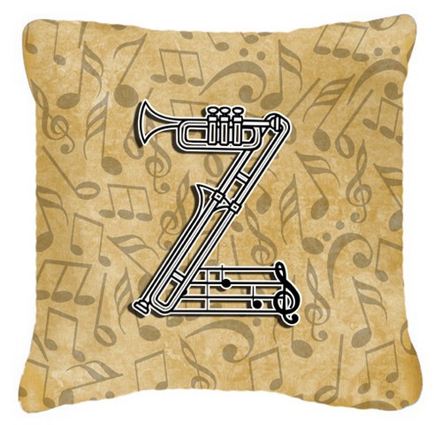 Letter Z Musical Instrument Alphabet Canvas Fabric Decorative Pillow