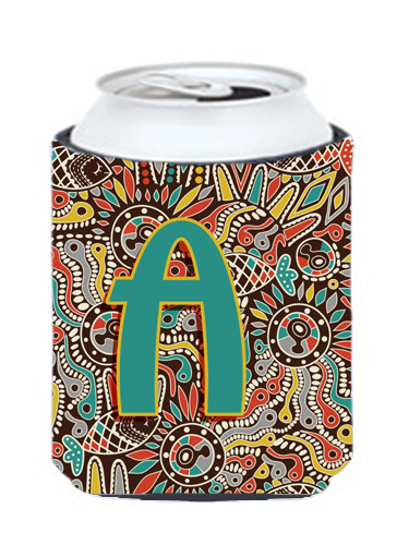 CJ2013-ACC Letter A Retro Tribal Alphabet Initial Can & Bottle Hugger