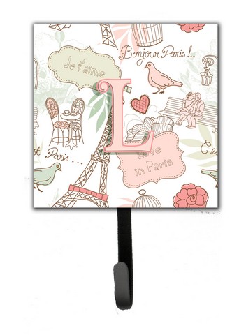 CJ2002-LSH4 Letter L Love In Paris Pink Leash & Key Holder
