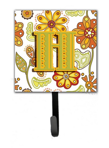 Letter H Floral Mustard And Green Leash & Key Holder