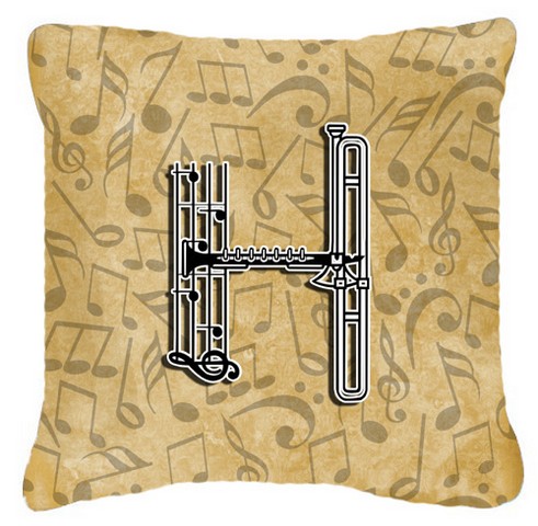 Letter H Musical Instrument Alphabet Canvas Fabric Decorative Pillow
