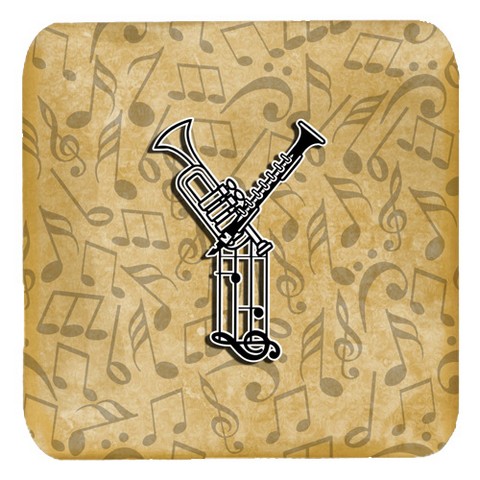 Letter Y Musical Instrument Alphabet Foam Coasters- Set Of 4