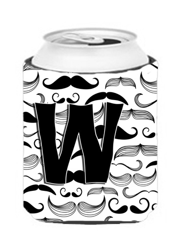 CJ2009-WCC Letter W Moustache Initial Can & Bottle Hugger