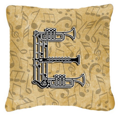 Letter E Musical Instrument Alphabet Canvas Fabric Decorative Pillow
