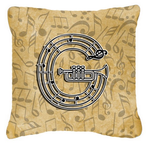 Letter G Musical Instrument Alphabet Canvas Fabric Decorative Pillow