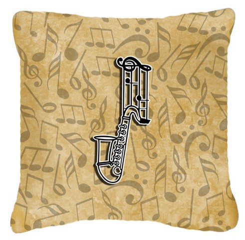 Letter J Musical Instrument Alphabet Canvas Fabric Decorative Pillow