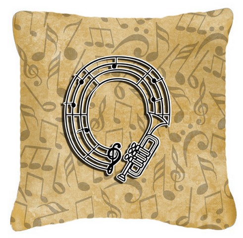 Letter O Musical Instrument Alphabet Canvas Fabric Decorative Pillow