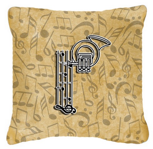Letter P Musical Instrument Alphabet Canvas Fabric Decorative Pillow