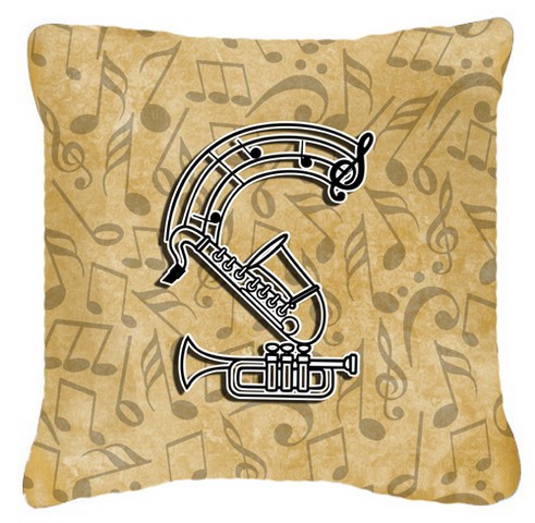 Letter S Musical Instrument Alphabet Canvas Fabric Decorative Pillow