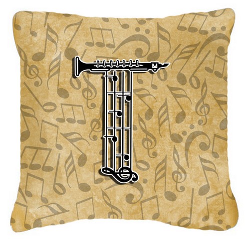 Letter T Musical Instrument Alphabet Canvas Fabric Decorative Pillow