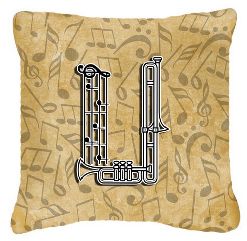 Letter U Musical Instrument Alphabet Canvas Fabric Decorative Pillow