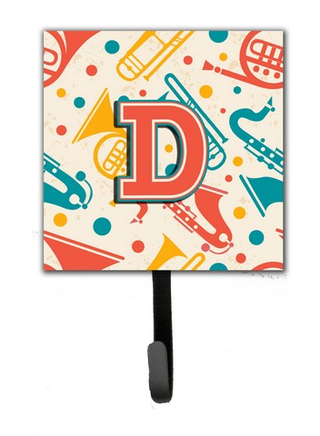 CJ2001-DSH4 Letter D Retro Teal Orange Musical Instruments Initial Leash & Key Holder