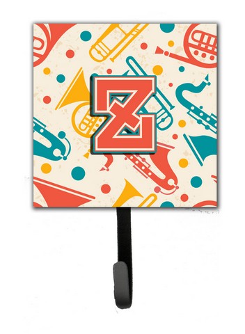 CJ2001-ZSH4 Letter Z Retro Teal Orange Musical Instruments Initial Leash & Key Holder