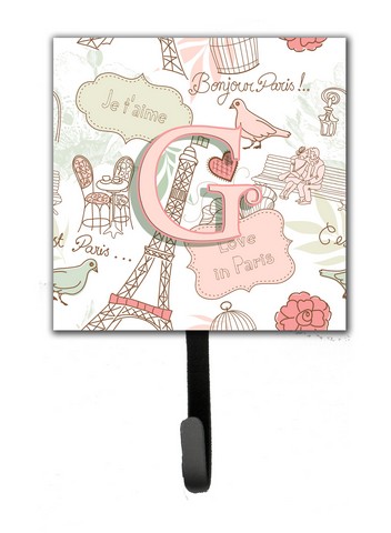 CJ2002-GSH4 Letter G Love In Paris Pink Leash & Key Holder