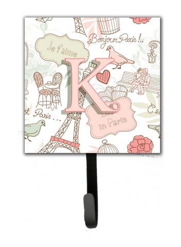 Letter K Love In Paris Pink Leash & Key Holder