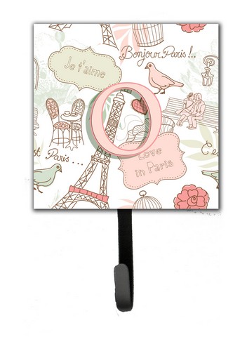 CJ2002-OSH4 Letter O Love In Paris Pink Leash & Key Holder