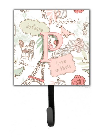 CJ2002-PSH4 Letter P Love In Paris Pink Leash & Key Holder