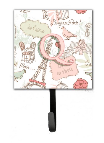Letter Q Love In Paris Pink Leash & Key Holder