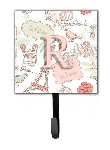 Letter R Love In Paris Pink Leash & Key Holder