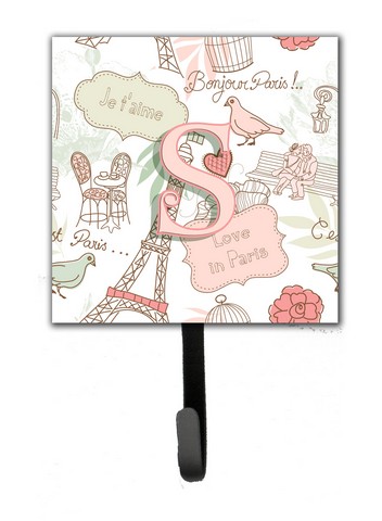 CJ2002-SSH4 Letter S Love In Paris Pink Leash & Key Holder