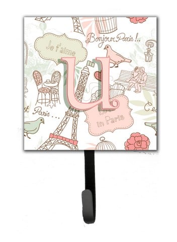 Letter U Love In Paris Pink Leash & Key Holder