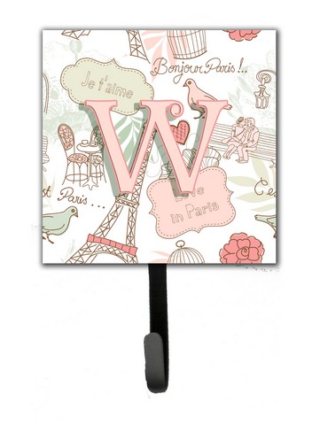 CJ2002-WSH4 Letter W Love In Paris Pink Leash & Key Holder