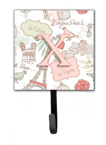 CJ2002-XSH4 Letter X Love In Paris Pink Leash & Key Holder
