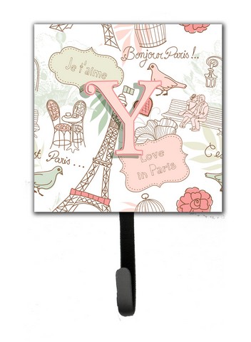 Picture of Carolines Treasures CJ2002-YSH4 Letter Y Love In Paris Pink Leash & Key Holder