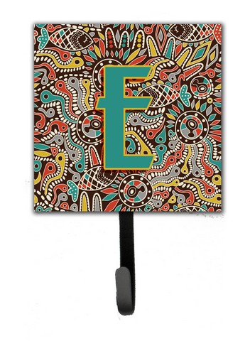 Letter E Retro Tribal Alphabet Initial Leash & Key Holder