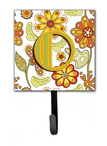CJ2003-OSH4 Letter O Floral Mustard And Green Leash & Key Holder