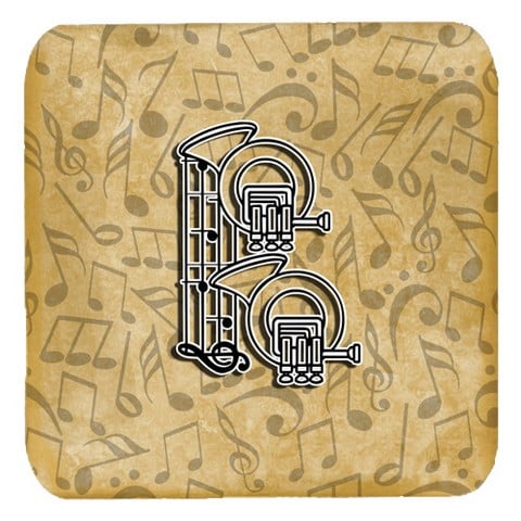 Letter B Musical Instrument Alphabet Foam Coasters, Set Of 4