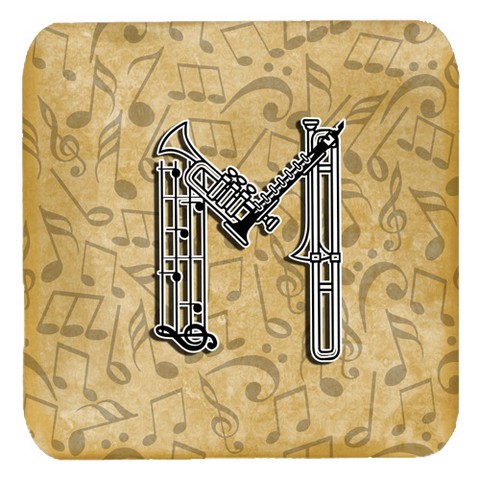 Letter M Musical Instrument Alphabet Foam Coasters, Set Of 4