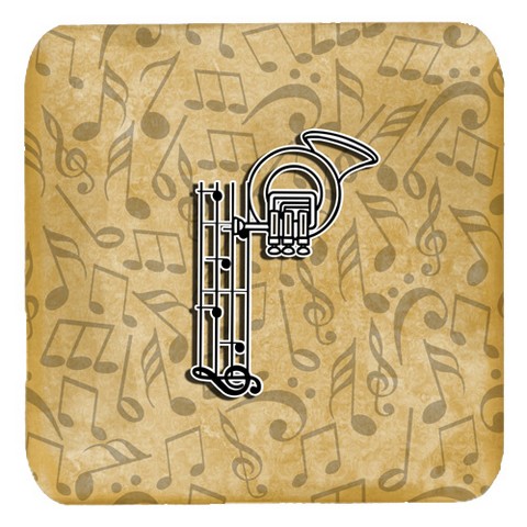 Letter P Musical Instrument Alphabet Foam Coasters, Set Of 4