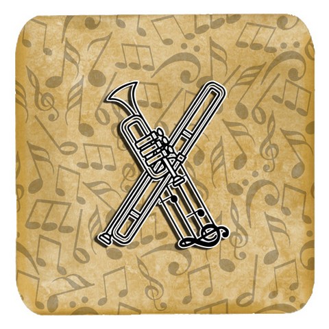 Letter X Musical Instrument Alphabet Foam Coasters, Set Of 4