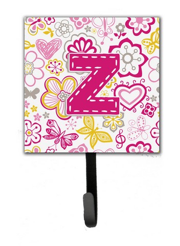 Picture of Carolines Treasures CJ2005-ZSH4 Letter Z Flowers And Butterflies Pink Leash & Key Holder