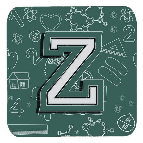 CJ2010-ZFC Letter Z Back To School Initial Foam Coasters- Set Of 4