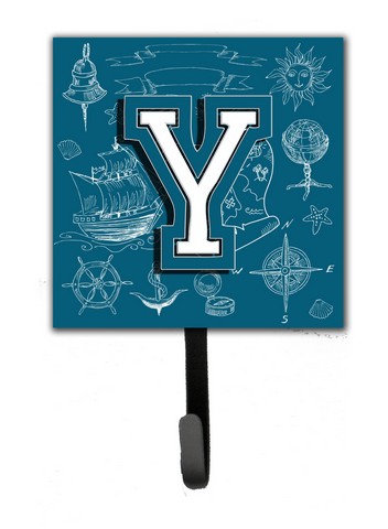 CJ2014-YSH4 Letter Y Sea Doodles Initial Alphabet Leash & Key Holder