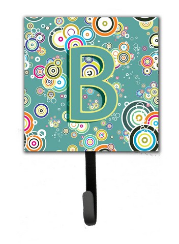 CJ2015-BSH4 Letter B Circle Circle Teal Initial Alphabet Leash & Key Holder