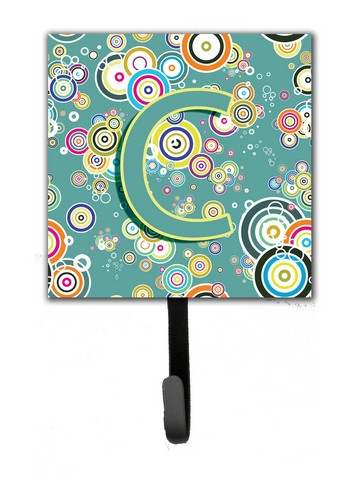 Letter C Circle Circle Teal Initial Alphabet Leash & Key Holder