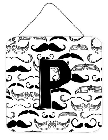 CJ2009-PDS66 Letter P Moustache Initial Wall and Door Hanging Prints