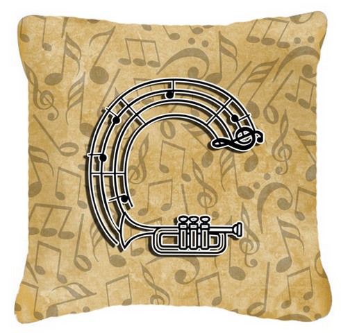 Letter C Musical Instrument Alphabet Canvas Fabric Decorative Pillow