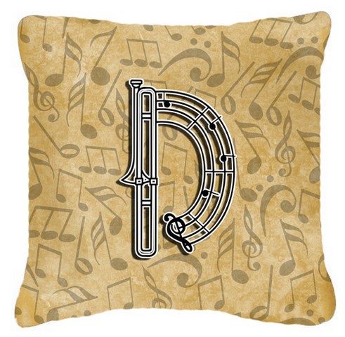 Letter D Musical Instrument Alphabet Canvas Fabric Decorative Pillow